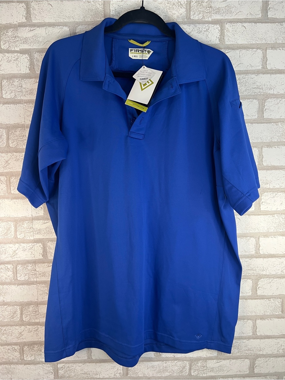 FIRST Performance Polo Shirt — Men's Blue Short Sleeve
